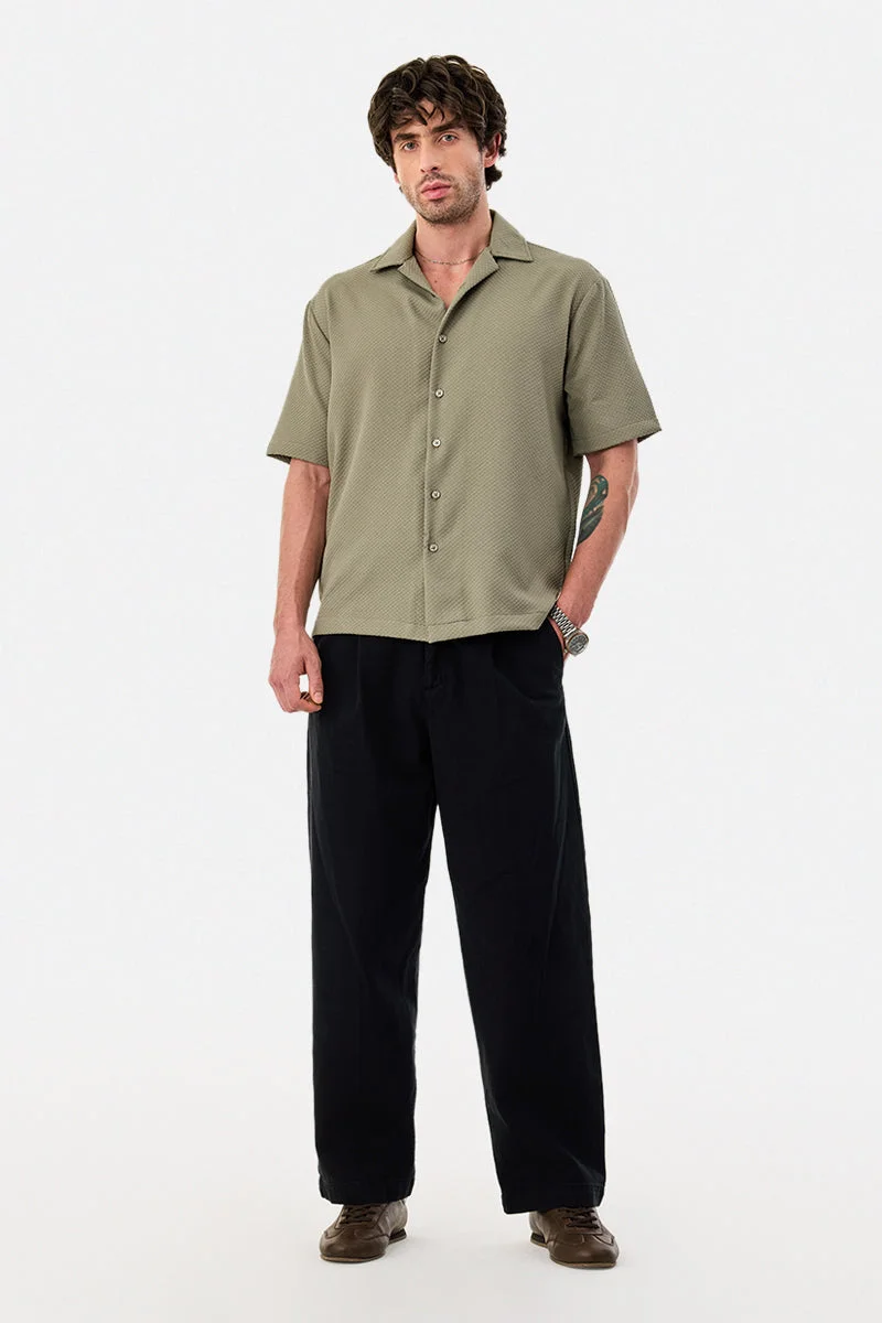 SNITCH Textured Box Fit Stretch Shirt